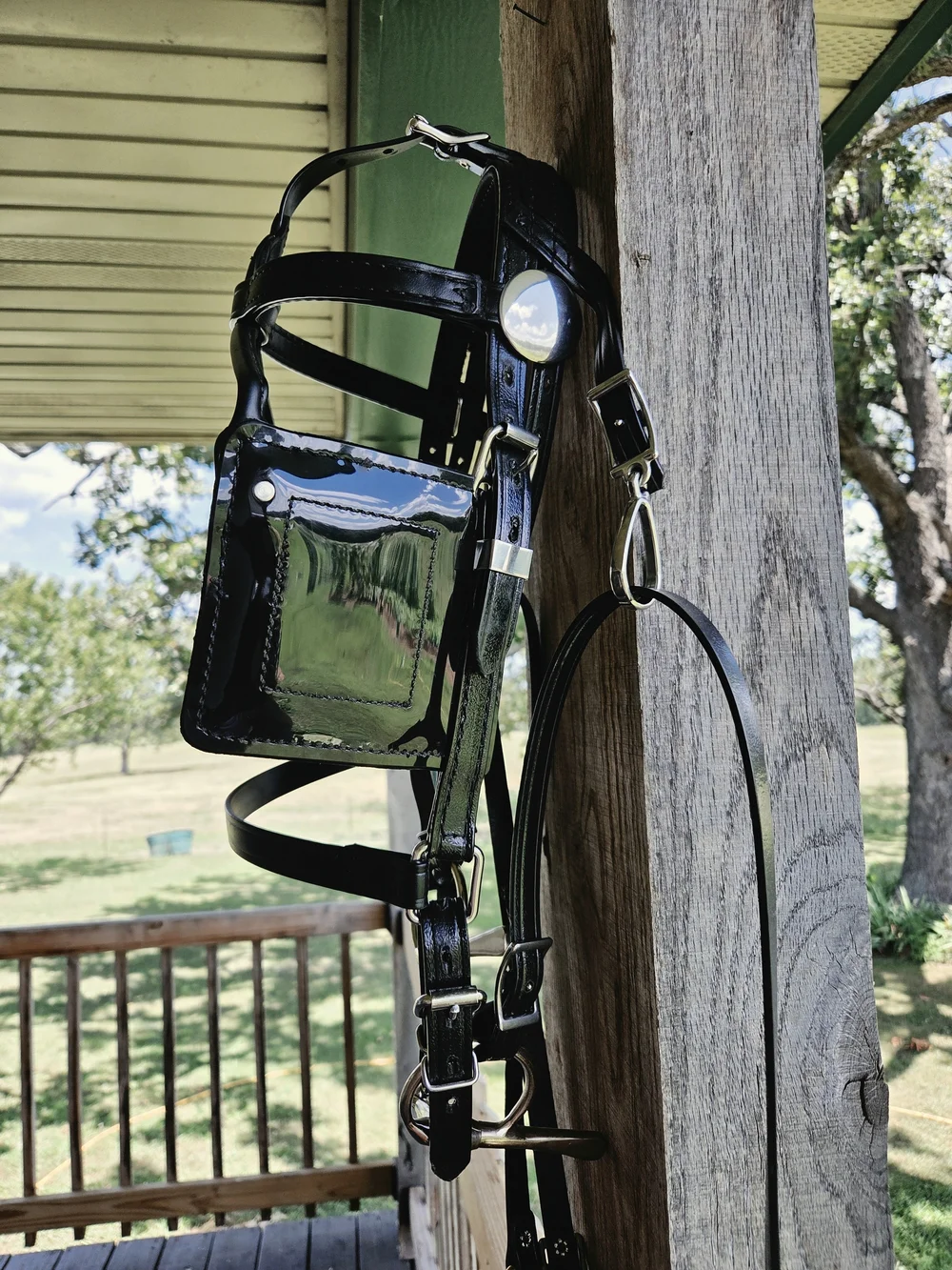 Amish Made Driving Bridle Brahma Webb/Biotane Full Horse w/bit exceptional